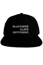 Load image into Gallery viewer, Blackness Slaps Different Snapback
